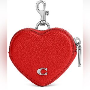 Coach Pebbled Leather Heart Coin Purse